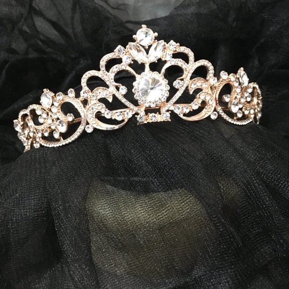 Tiara Rose Gold CZ Crystals Tiara  Crown main image 9